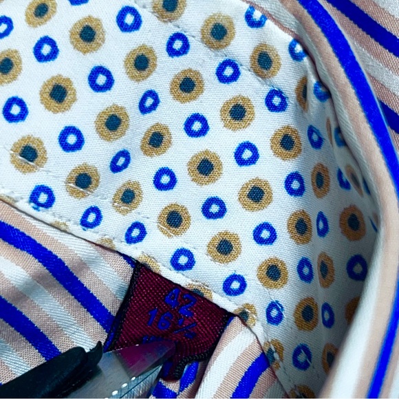 Robert Graham Blue and Pink Dress Shirt - Picture 8 of 11